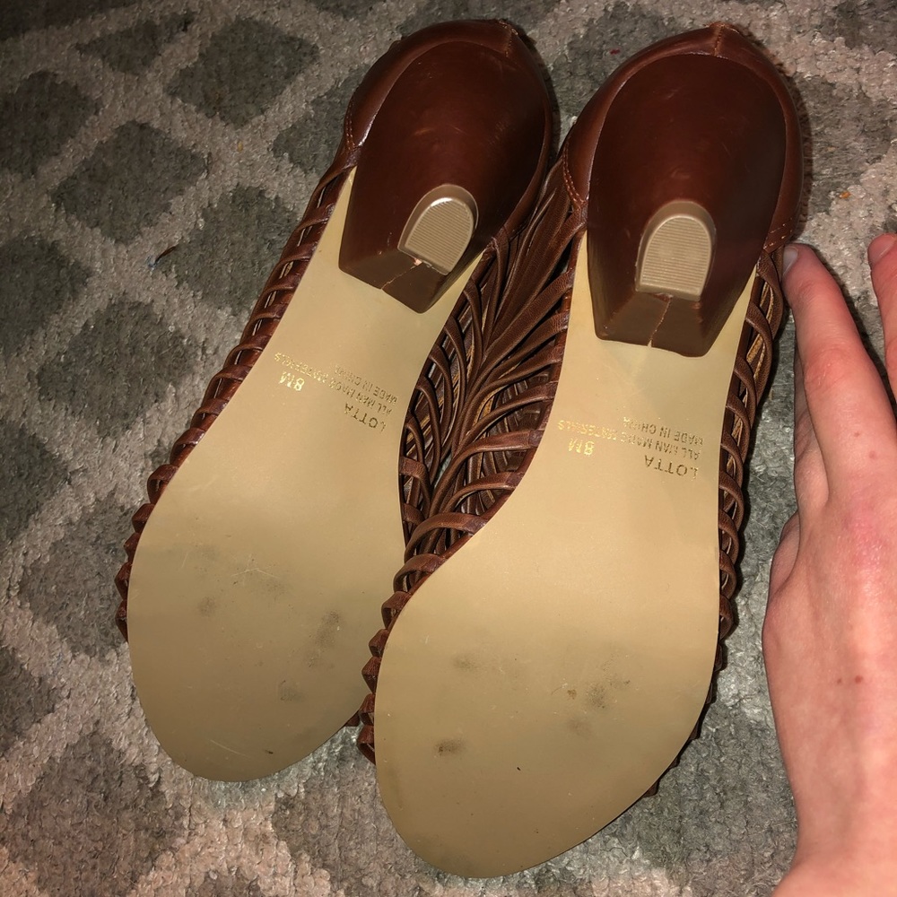 Brown Braided Heels - Picture 6 of 8